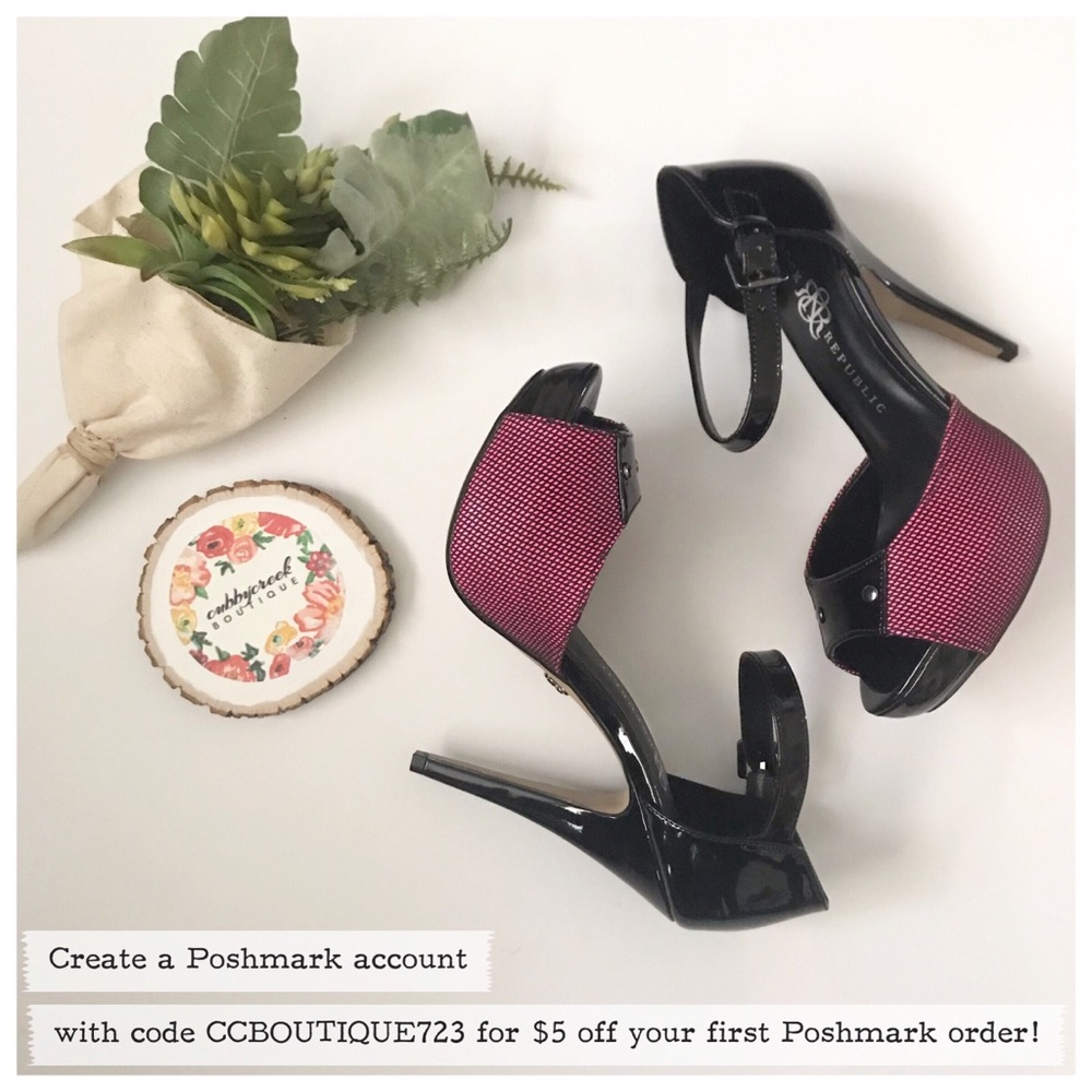 Rock & Republic Keith Pink Black & Hot Pink Heels